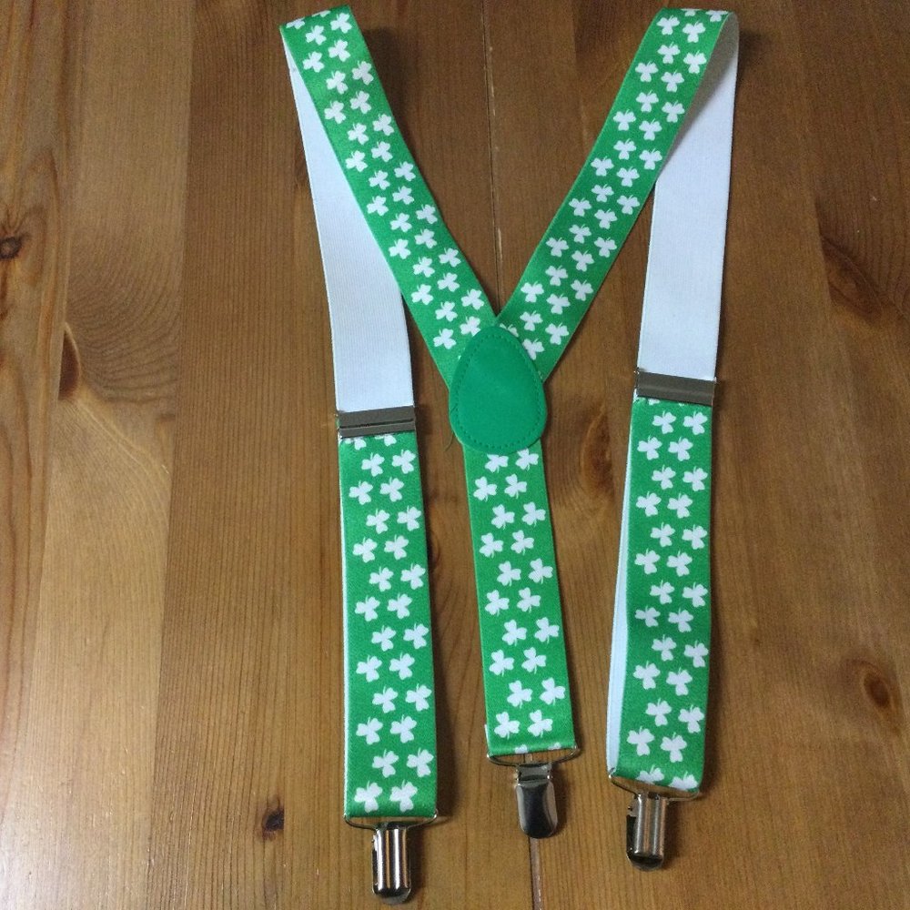 St. Patrick's Day Shamrock Suspenders (free with any purchase over $15) Adult